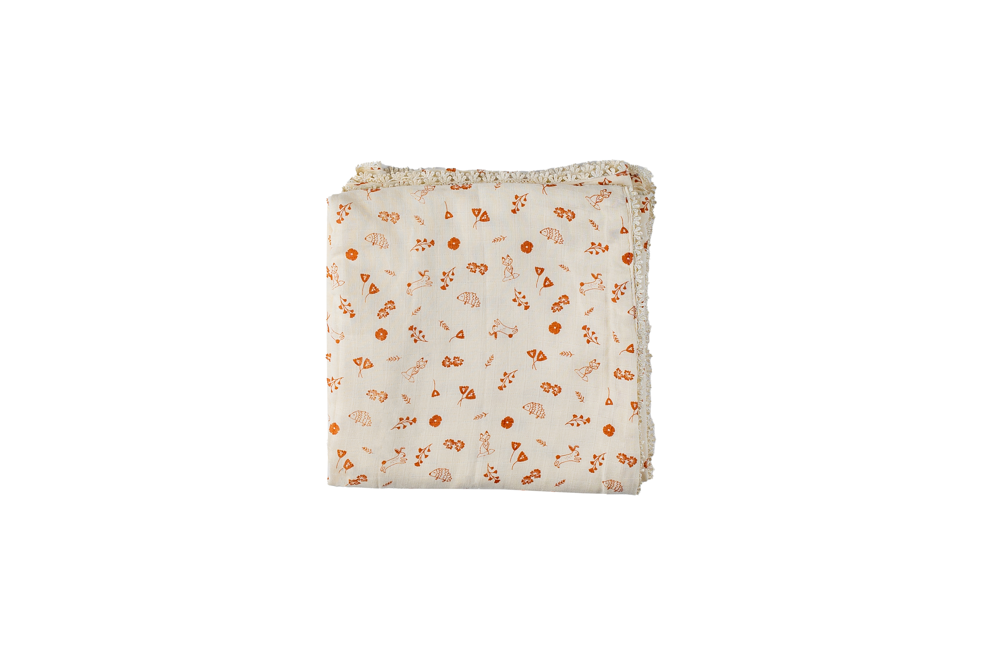 Three Layered Muslin Blanket / Blush Hedgehog