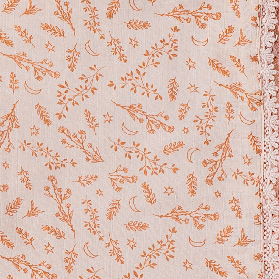 Three Layered Muslin Blanket / Blush Floral