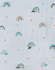 Three Layered Muslin Blanket / Denim Rainbow