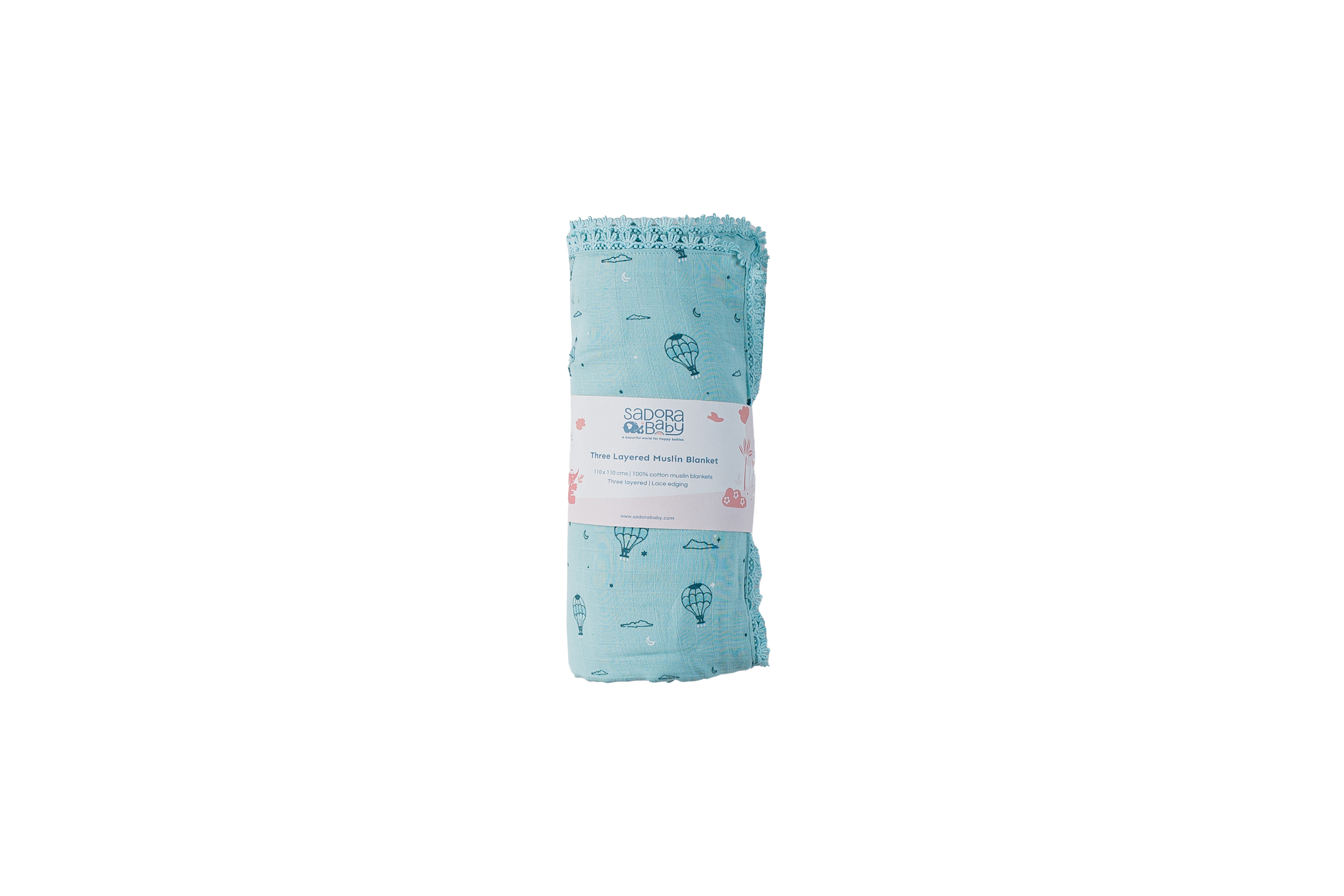 Three Layered Muslin Blanket / Denim Hot Air Balloon