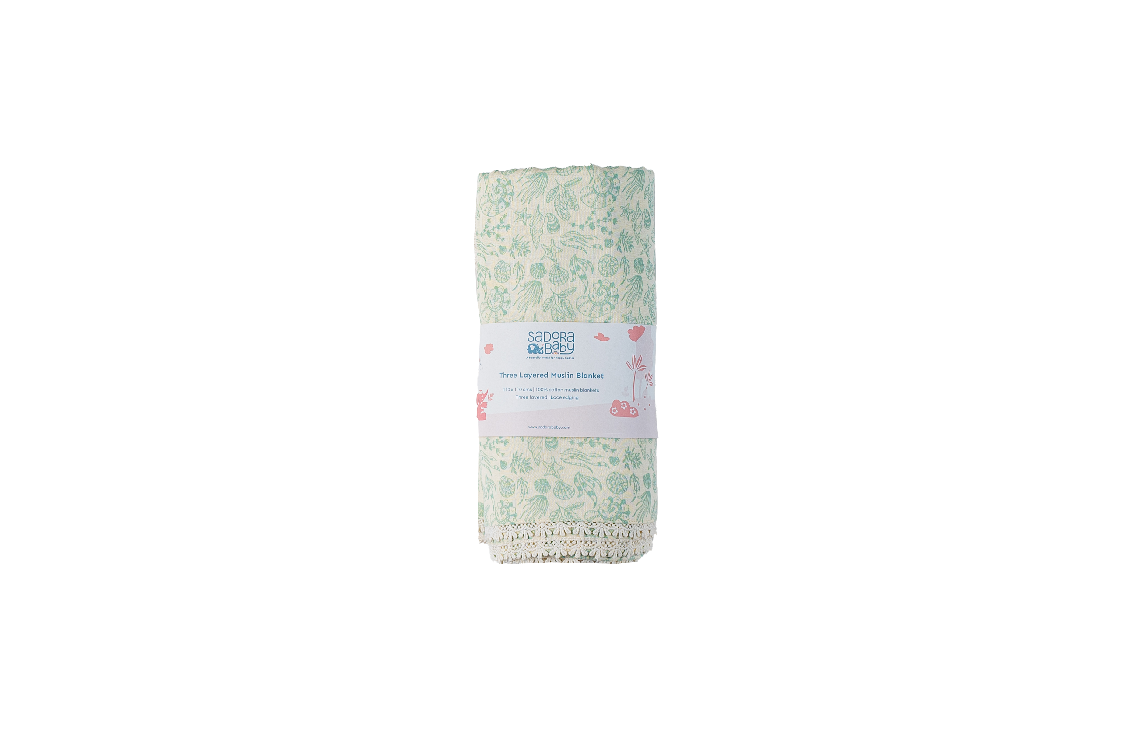 Three Layered Muslin Blanket / Mint Shell