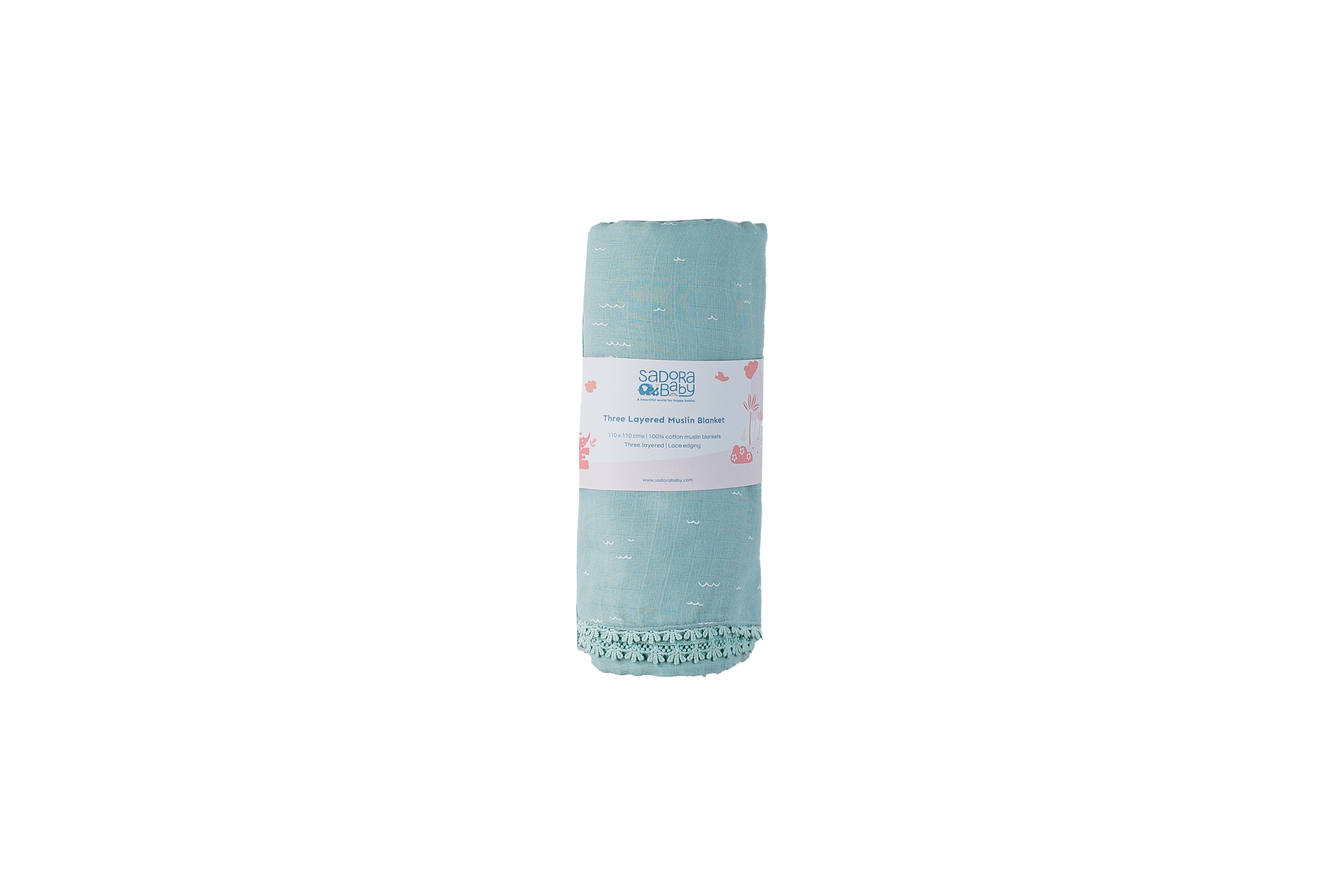 Three Layered Muslin Blanket / Mint Waves