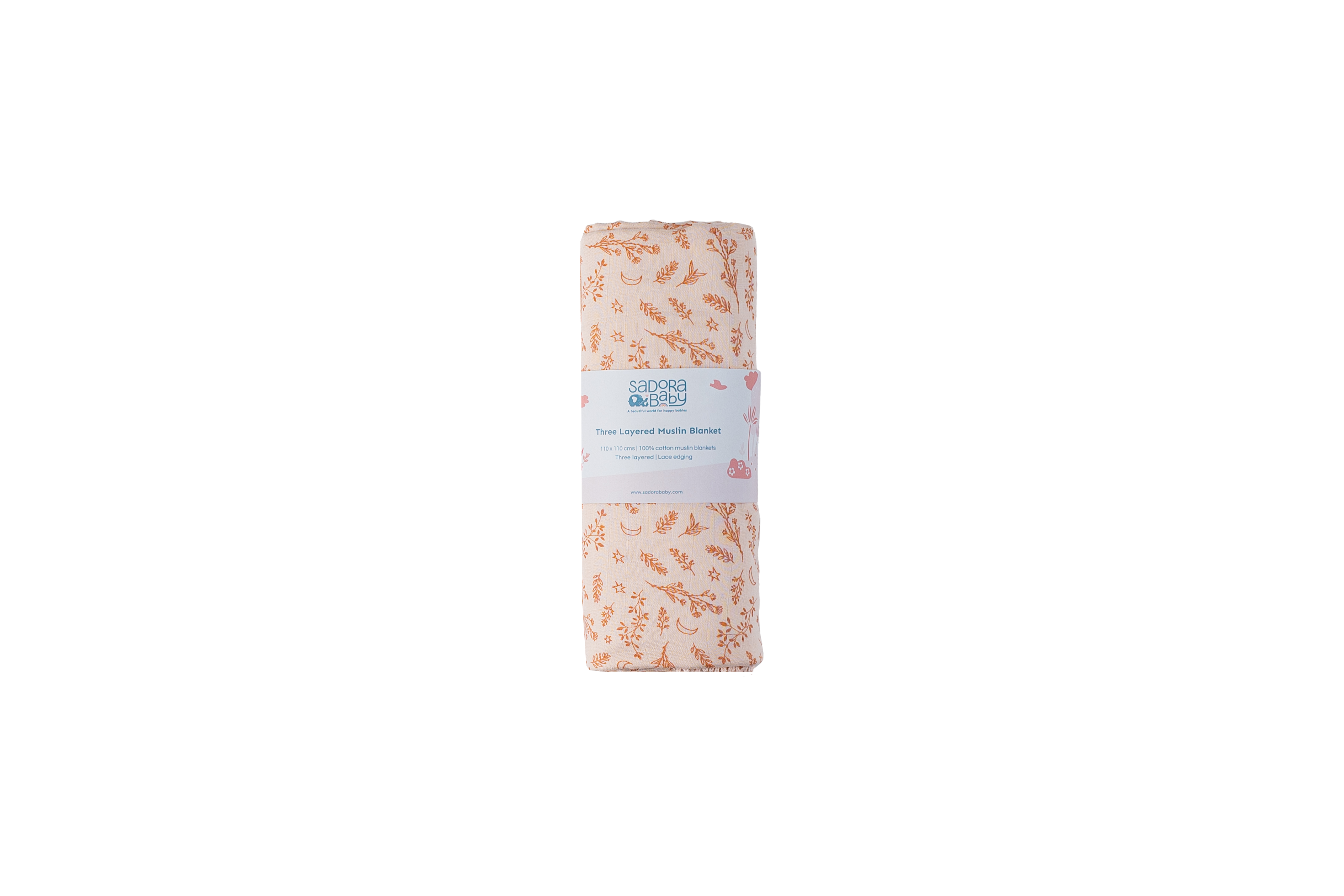 Three Layered Muslin Blanket / Blush Floral