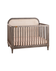 Wooden Cot With Headboard - Ash Grey
