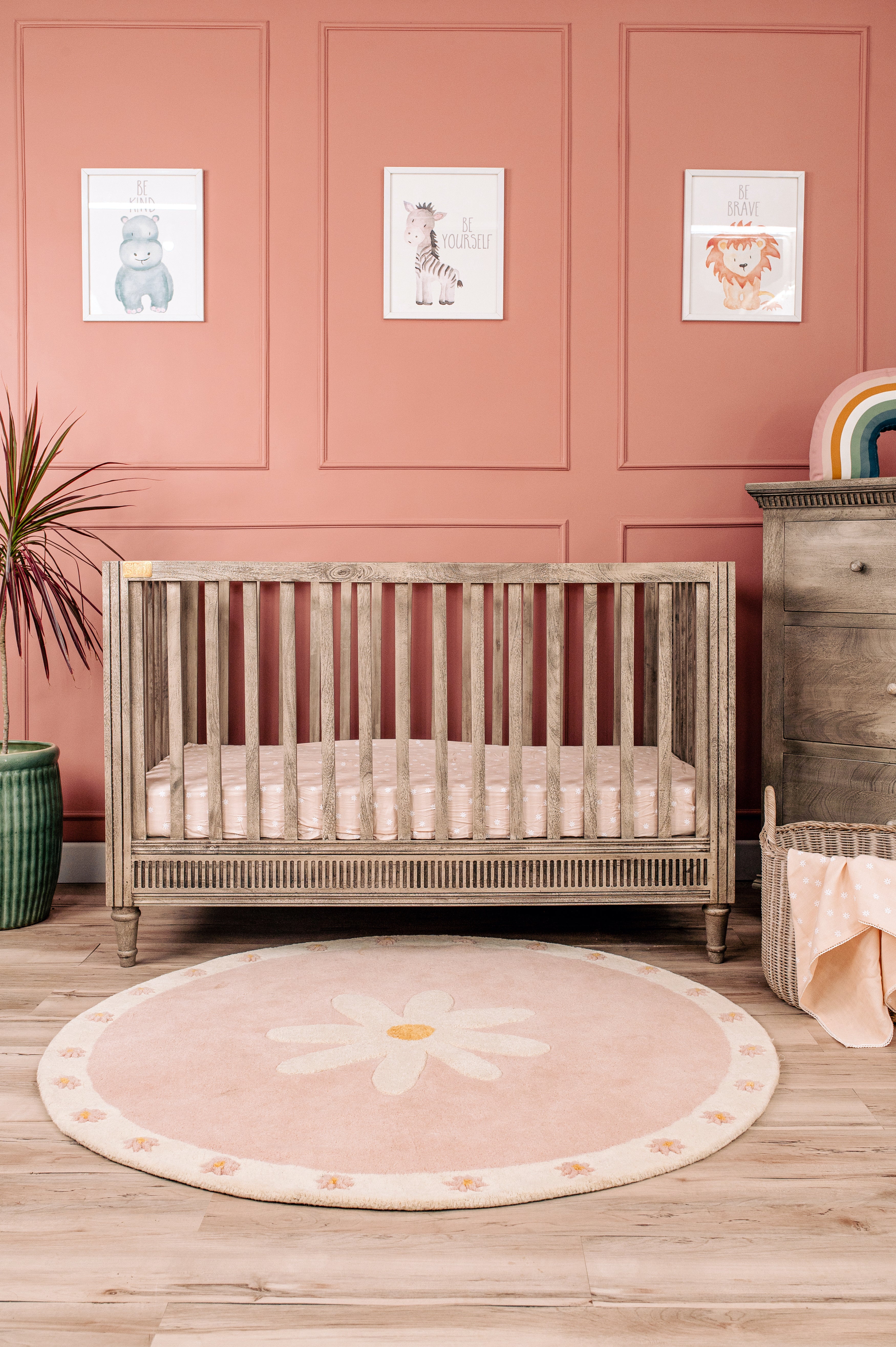 Wooden Cot - Ash Grey