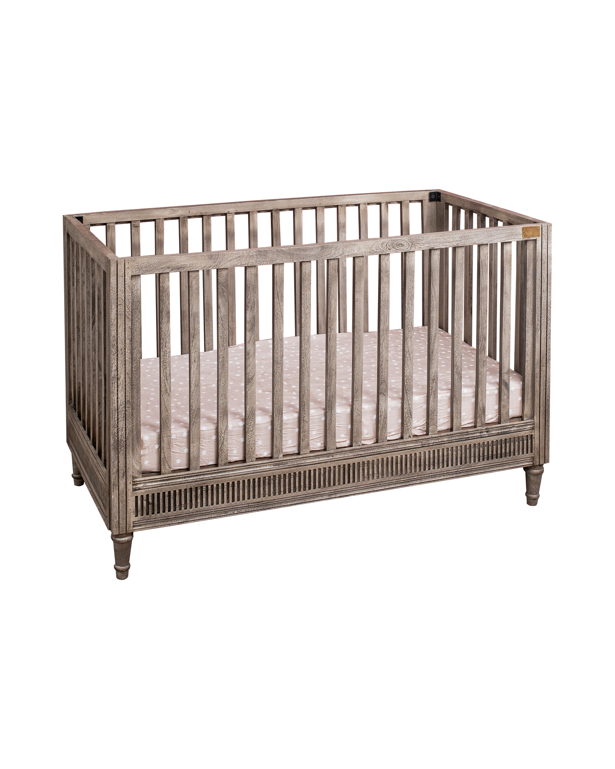 Wooden Cot - Ash Grey