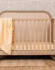 Wooden Cot With Headboard - Oat Finish