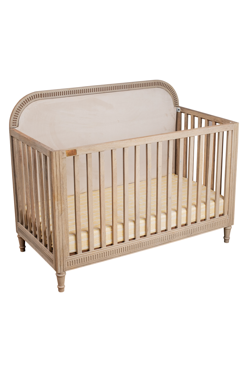 Infant Wooden Cot with Oat Finish Headboard Sadora Baby