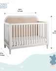 Wooden Cot With Headboard - White Duco
