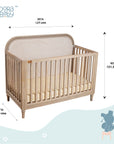 Wooden Cot With Headboard - Oat Finish