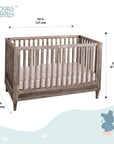 Wooden Cot - Ash Grey