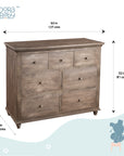 Chest of 7 Drawers - Ash Grey