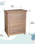 Chest of 3 Drawers - Oat Finish