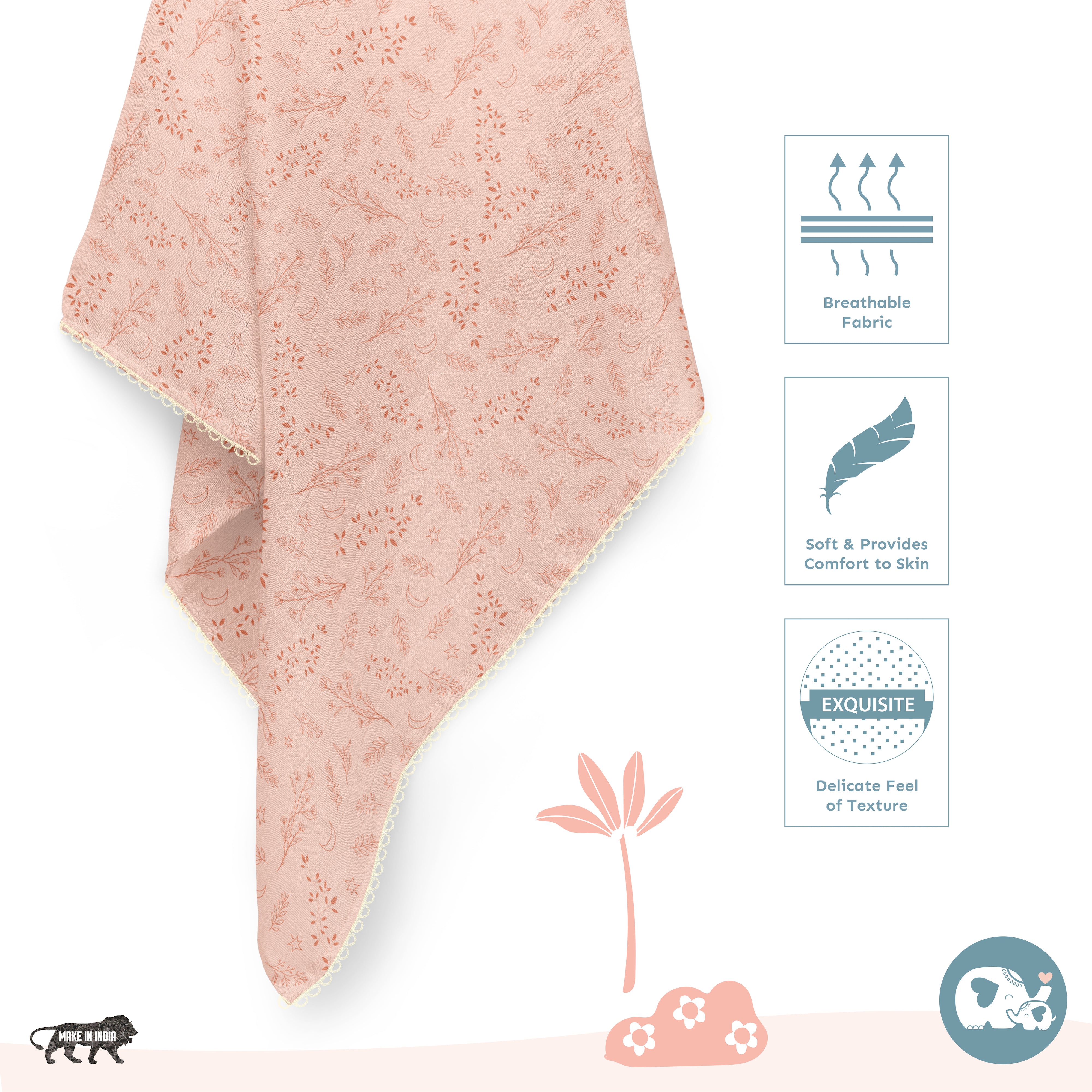 Two Layered Muslin Blanket / Floral