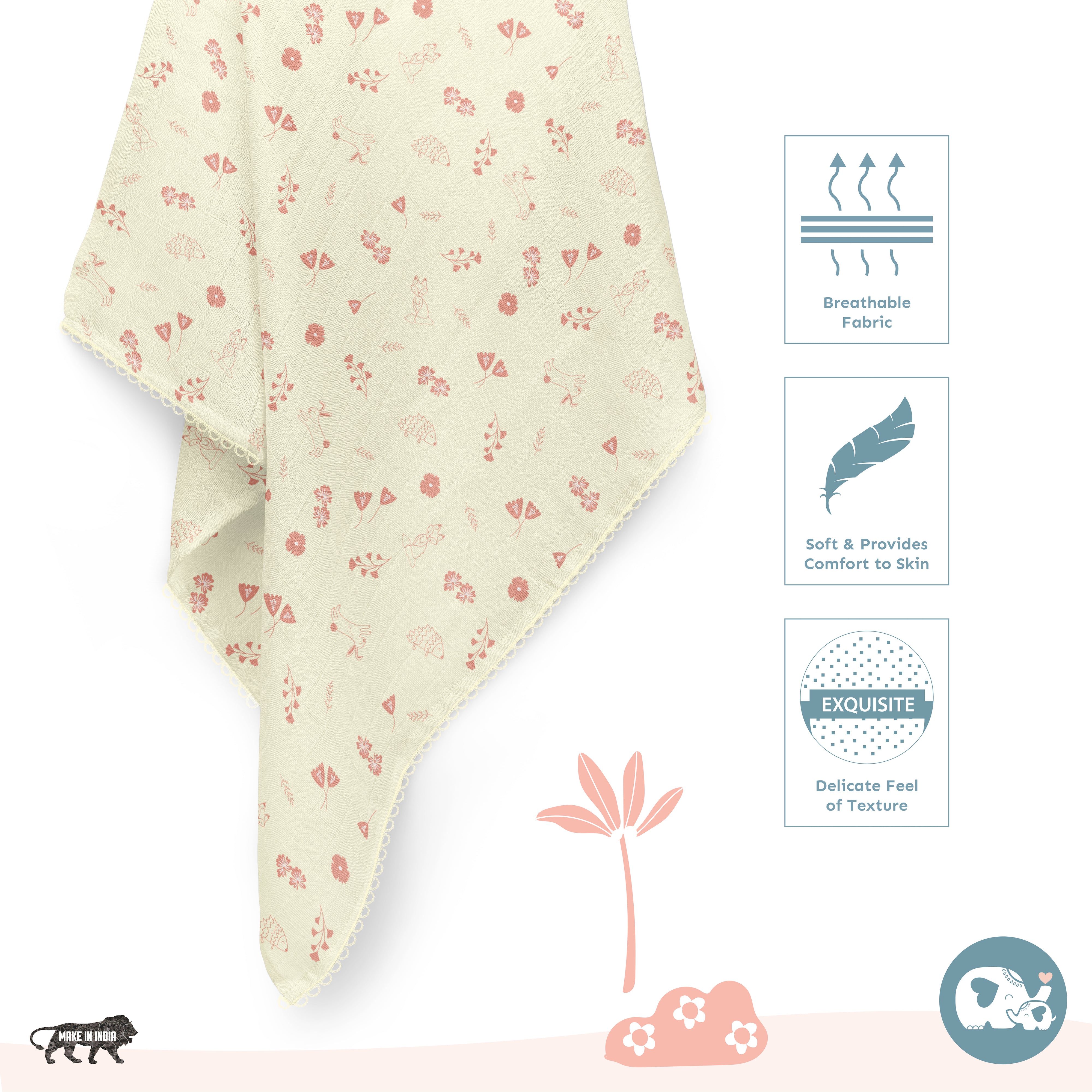 Two Layered Muslin Blanket / Hedgehog