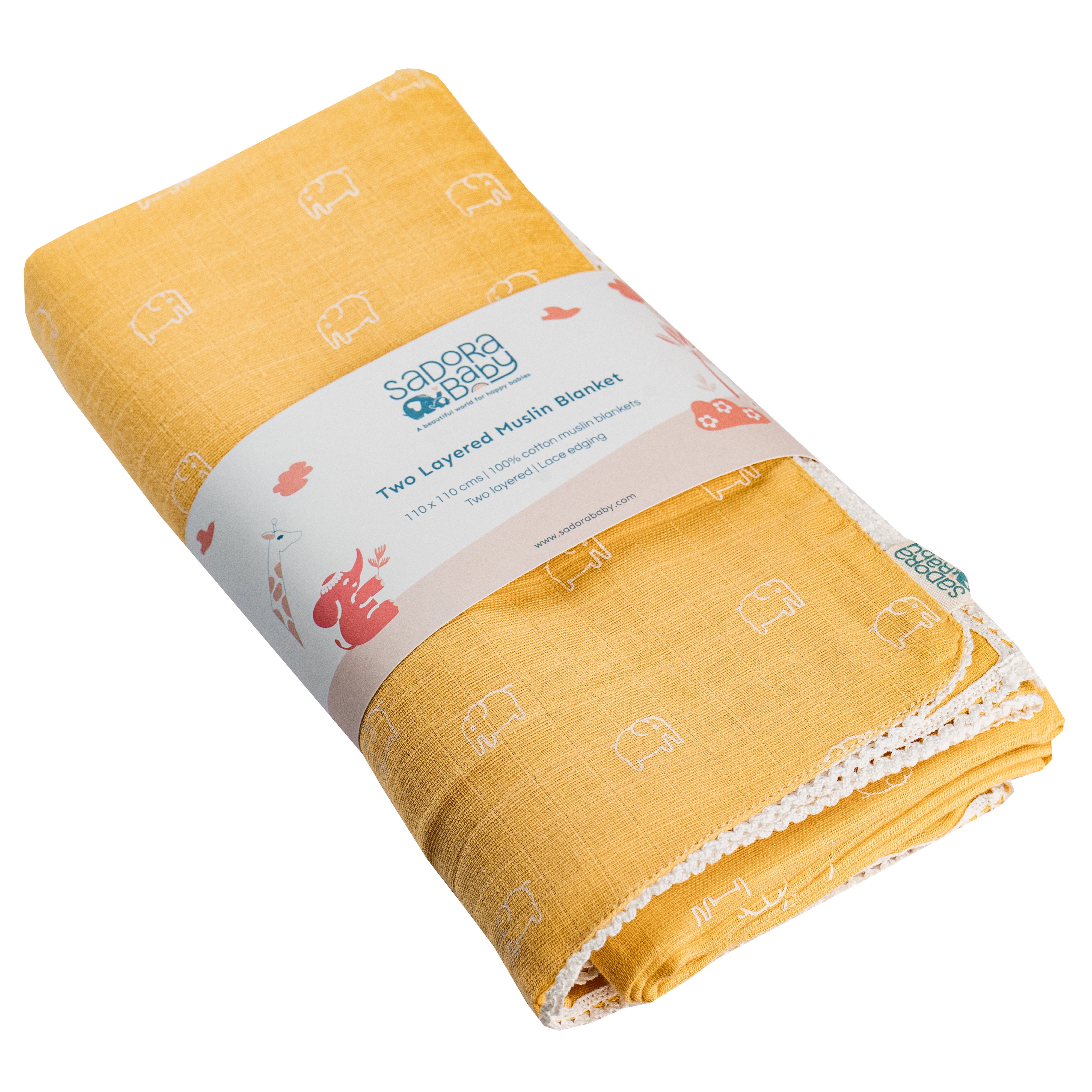 Two Layered Muslin Blanket / Elephant