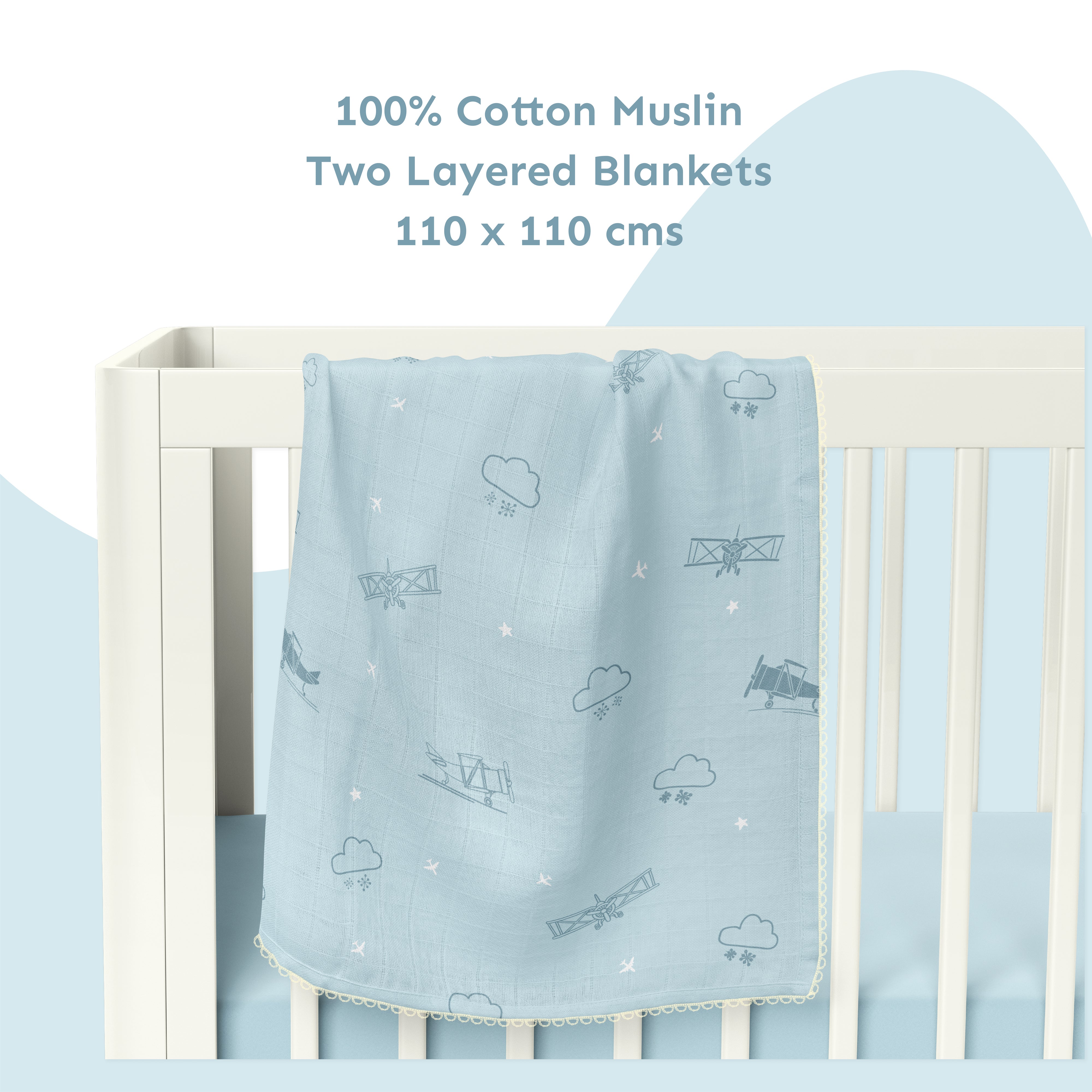 Two Layered Muslin Blanket / Aeroplane