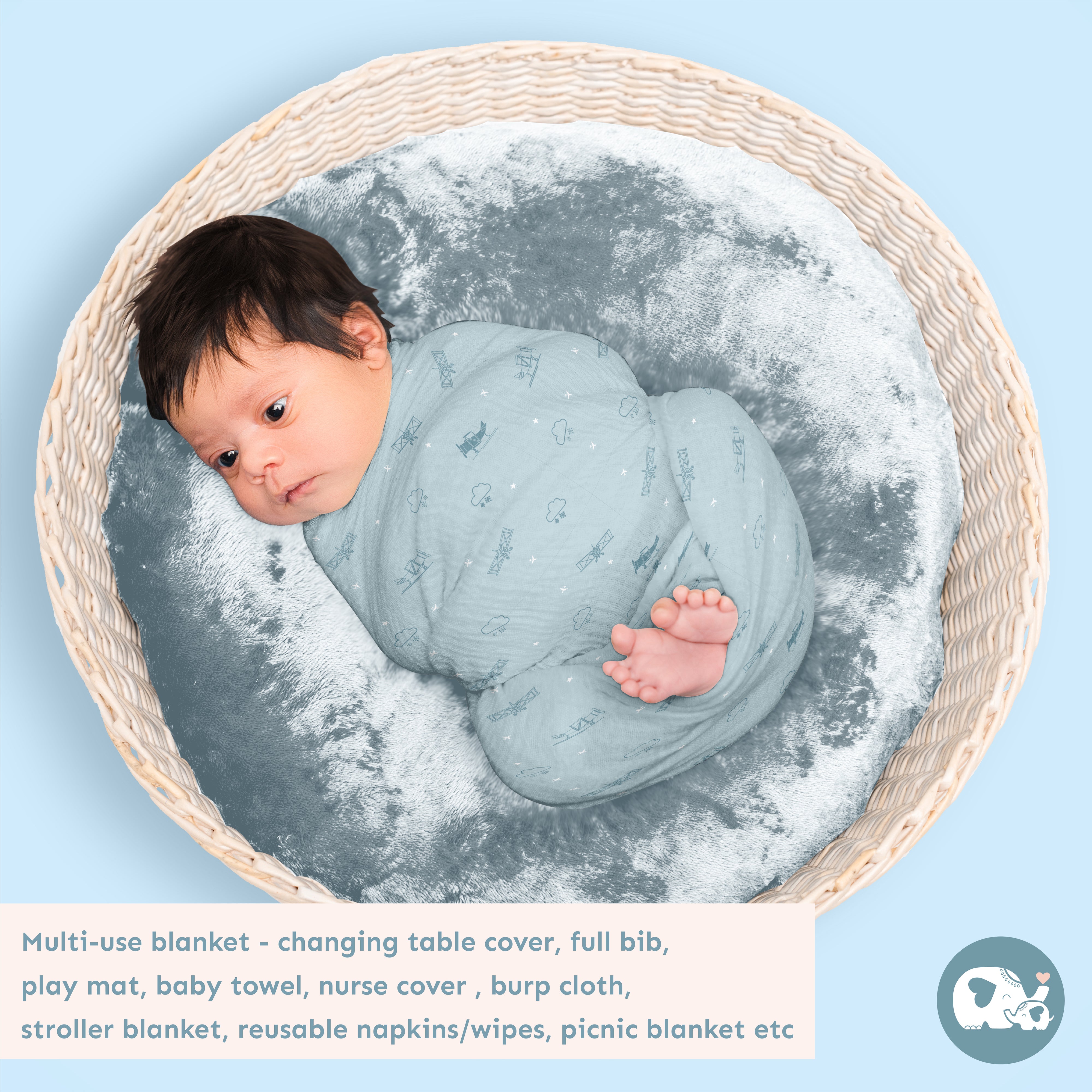 Two Layered Muslin Blanket / Aeroplane