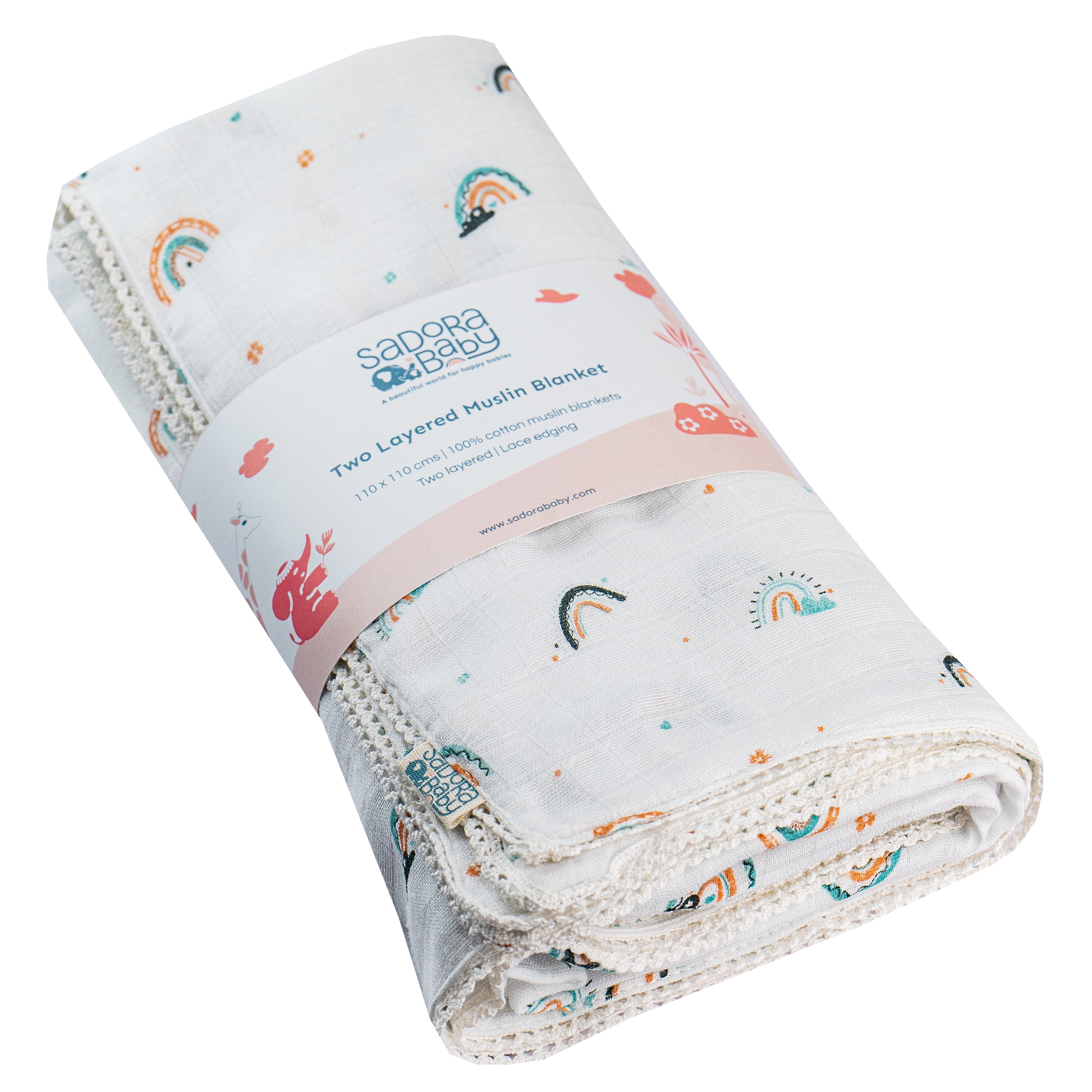 Two Layered Muslin Blanket / Rainbow