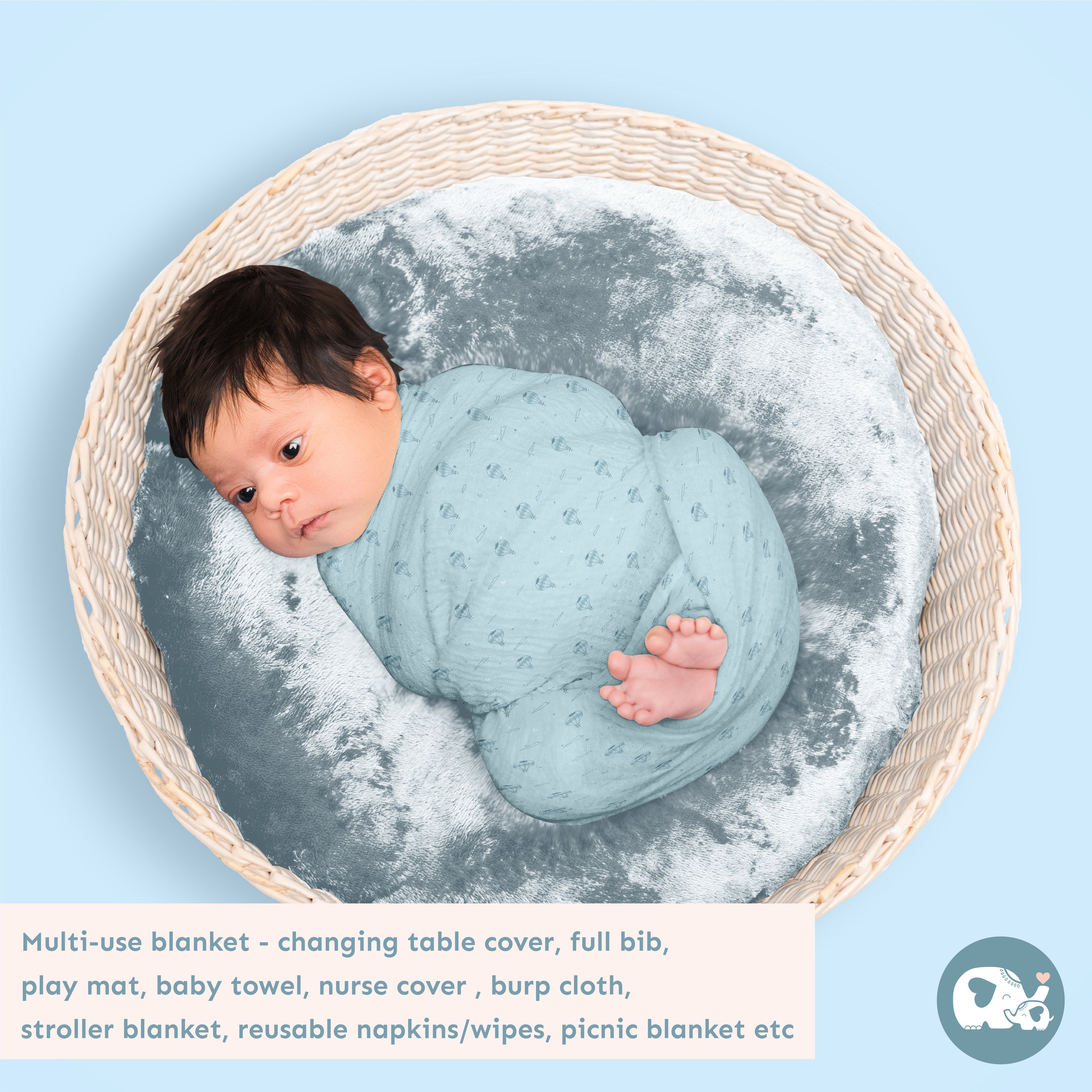 Two Layered Muslin Blanket / Hot Air Balloon