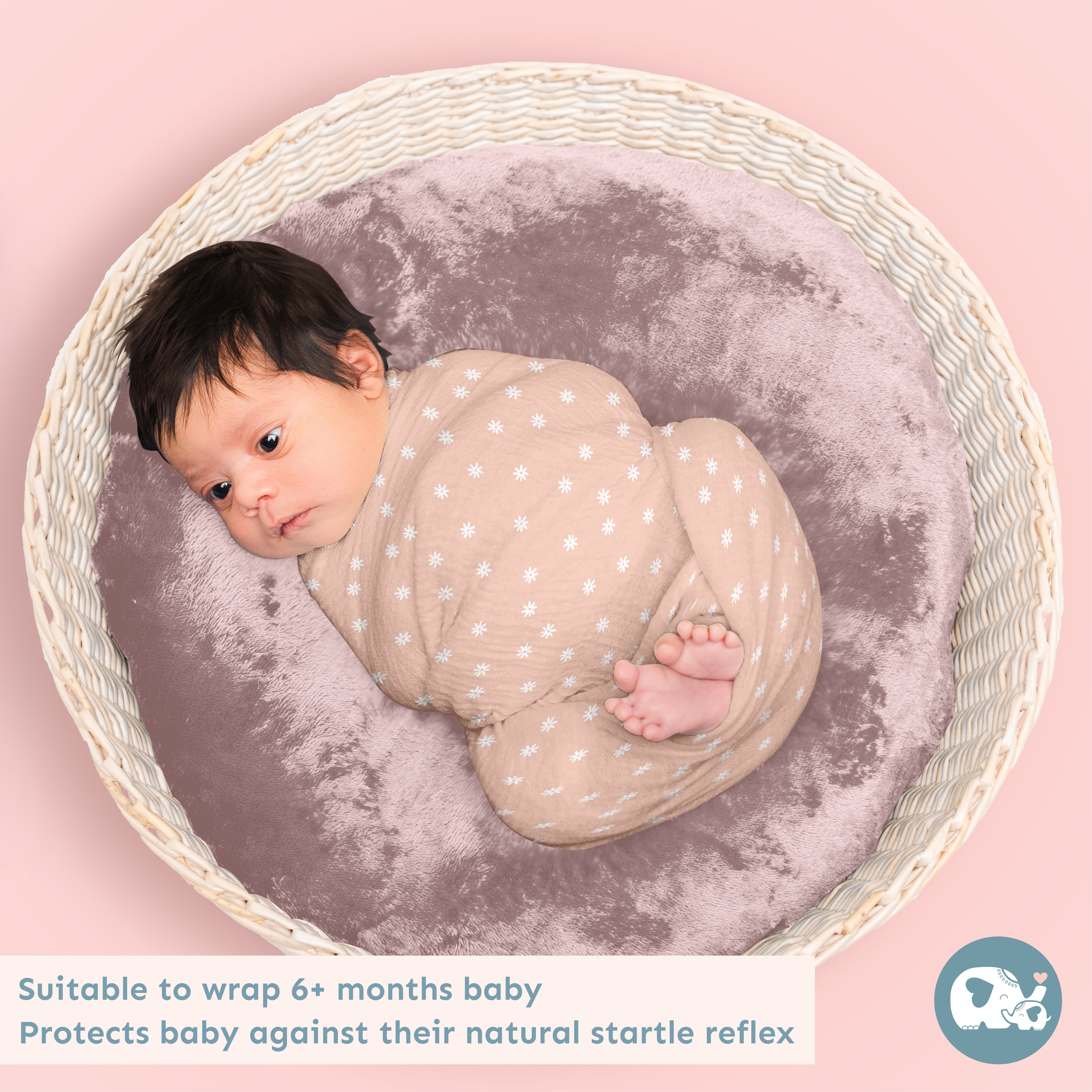 Muslin Swaddles 110 x 110 Hedgehog / Floral / Daisy