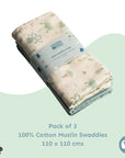 Muslin Swaddles 110 x 110 Waves / Mint / Undersea