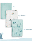 Muslin Swaddles 110 x 110 Hot Air Balloon / Sky / Rainbow