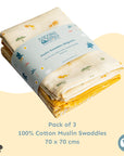 Muslin Swaddles 70 x 70 Savanna / Aztec / Elephant