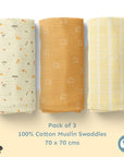 Muslin Swaddles 70 x 70 Savanna / Aztec / Elephant