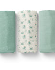 Muslin Swaddles 70 x 70 Waves / Mint / Undersea