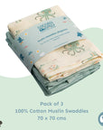 Muslin Swaddles 70 x 70 Waves / Mint / Undersea