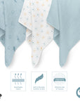 Muslin Swaddles 110 x 110 Sky / Sun / Aeroplane