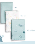 Muslin Swaddles 110 x 110 Sky / Sun / Aeroplane