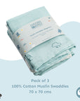 Muslin Swaddles 70 x 70 Aeroplane / Sun / Sky