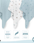 Muslin Swaddles 110 x 110 Hot Air Balloon / Sky / Rainbow