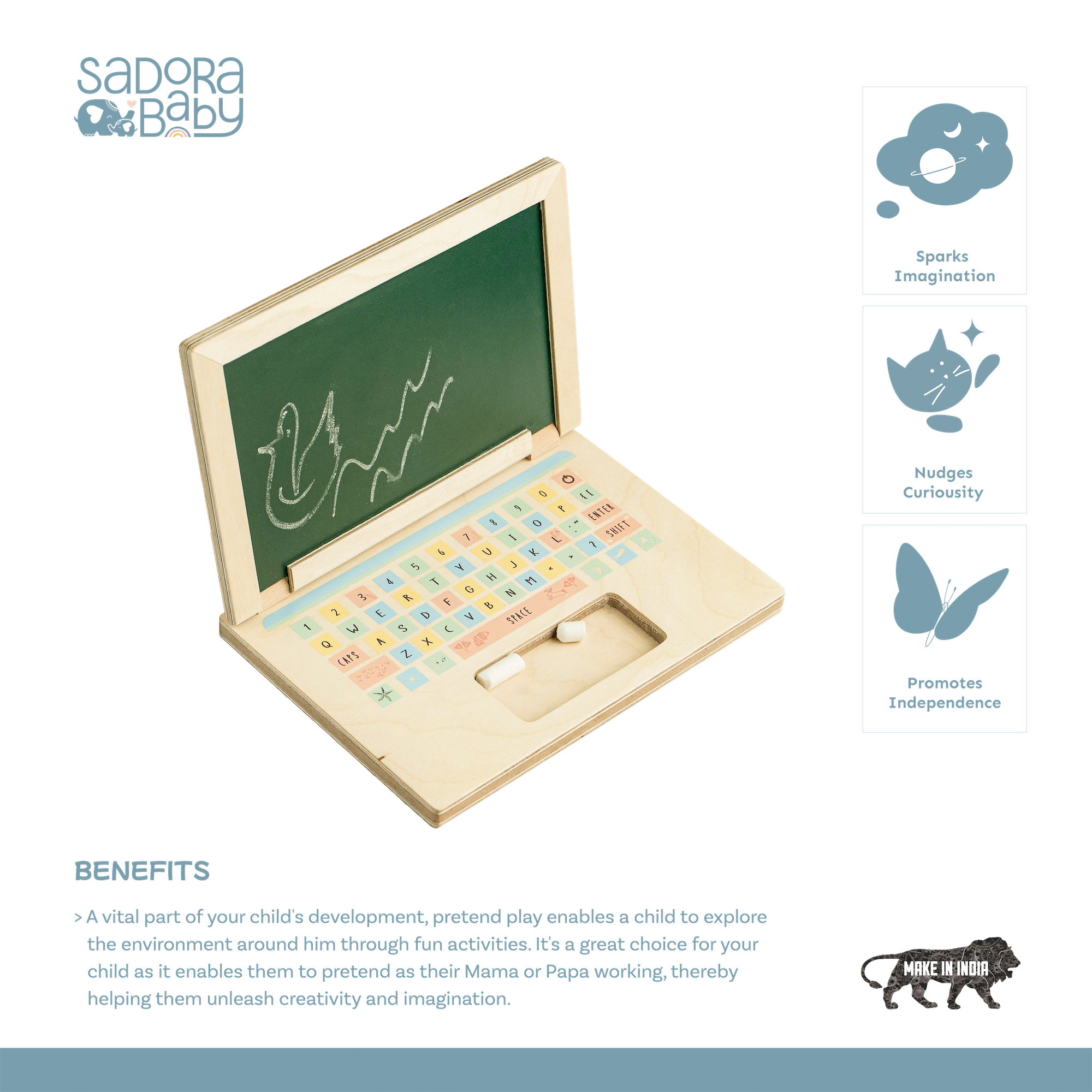 Montessori Wooden Laptop