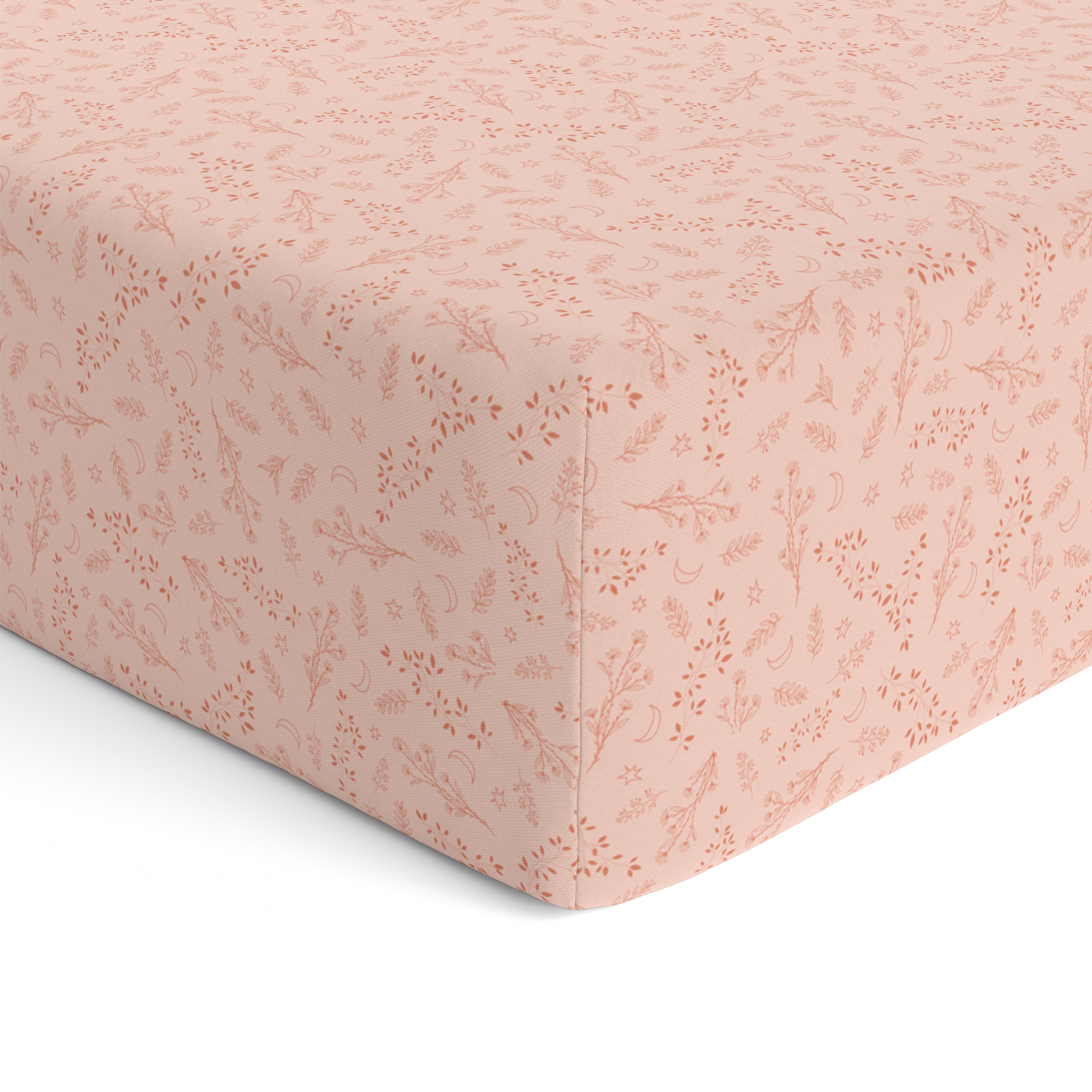Baby Cot Fitted Sheets / 140 x 80 / Blush Floral