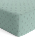Baby Cot Fitted Sheets / 140 x 80 / Mint Starfish