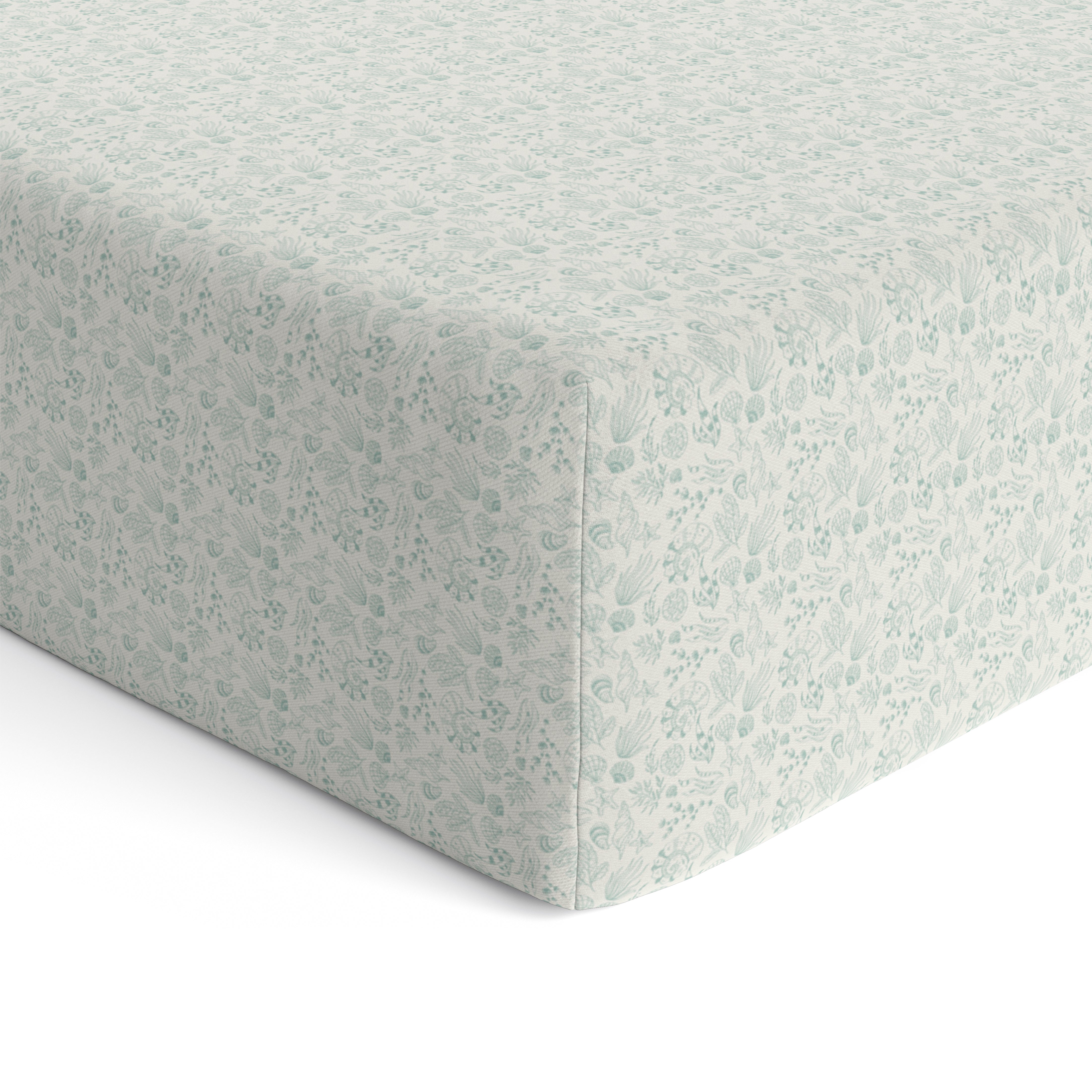 Baby Cot Fitted Sheets / 140 x 80 / Mint Shell
