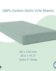 Baby Cot Fitted Sheets / 140 x 80 / Mint Waves