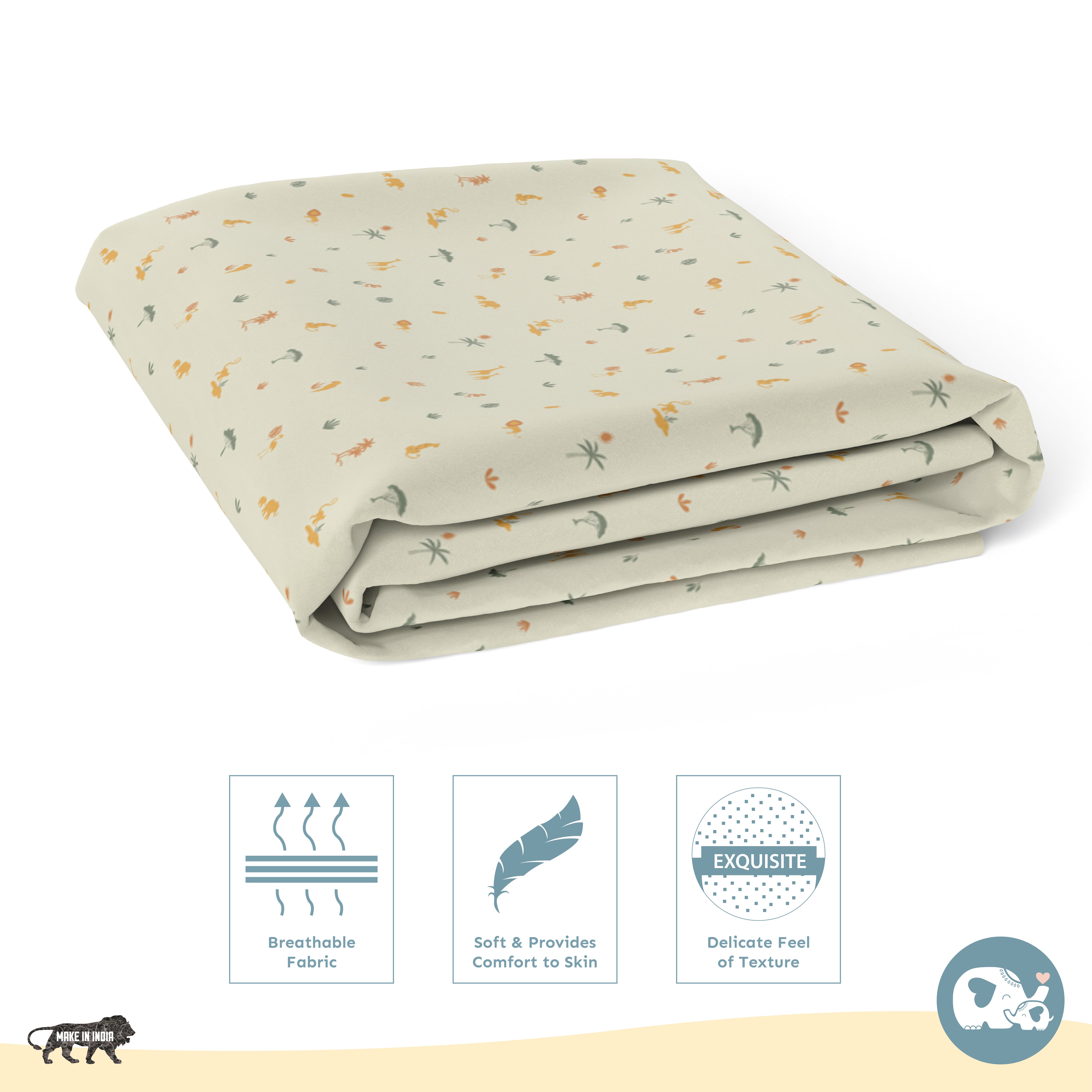 Baby Cot Fitted Sheets / 140 x 80 / Mustard Savanna