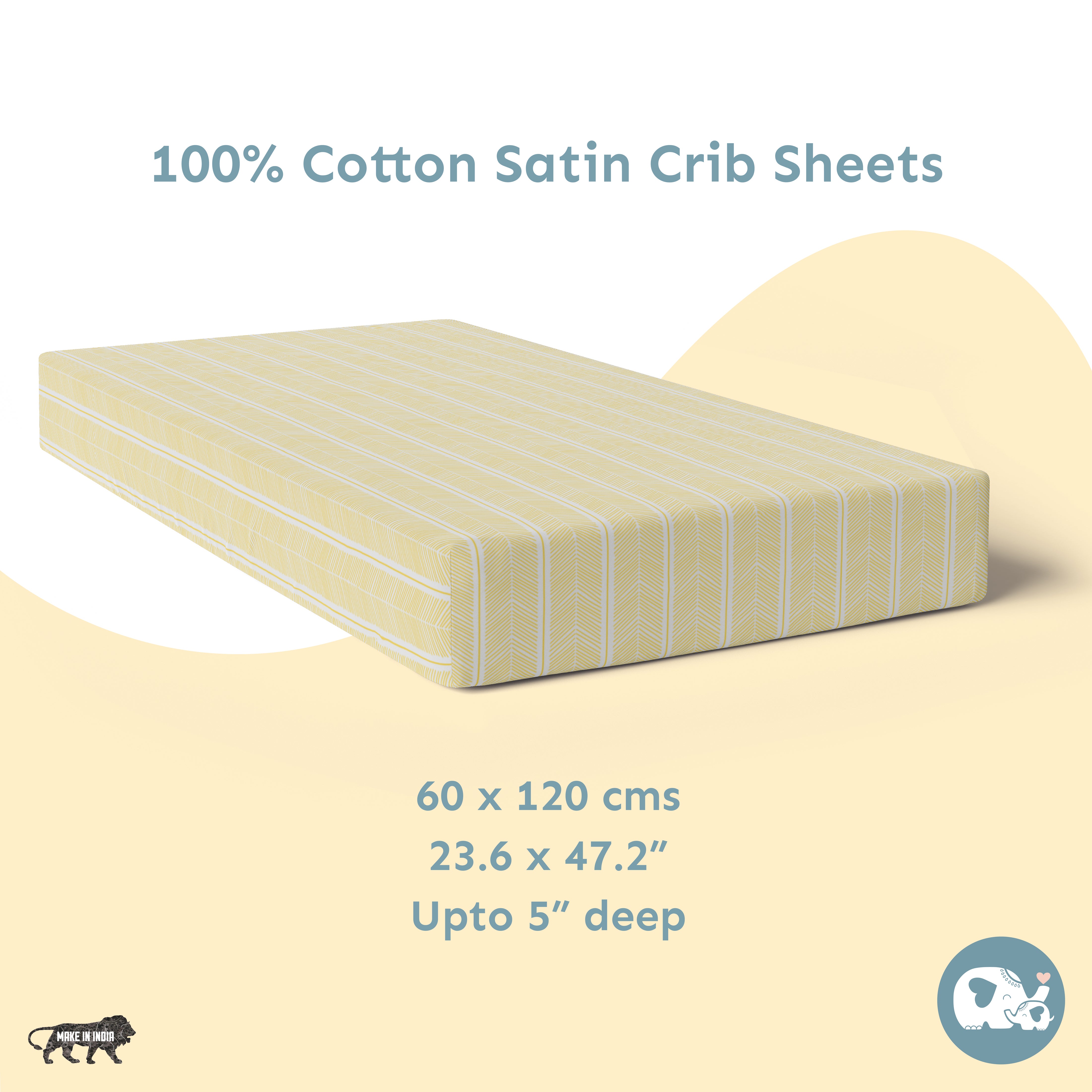 Baby Cot Fitted Sheets / 140 x 80 / Mustard Aztec