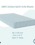 Baby Cot Fitted Sheets / 140 x 80 / Denim Hot Air Balloon