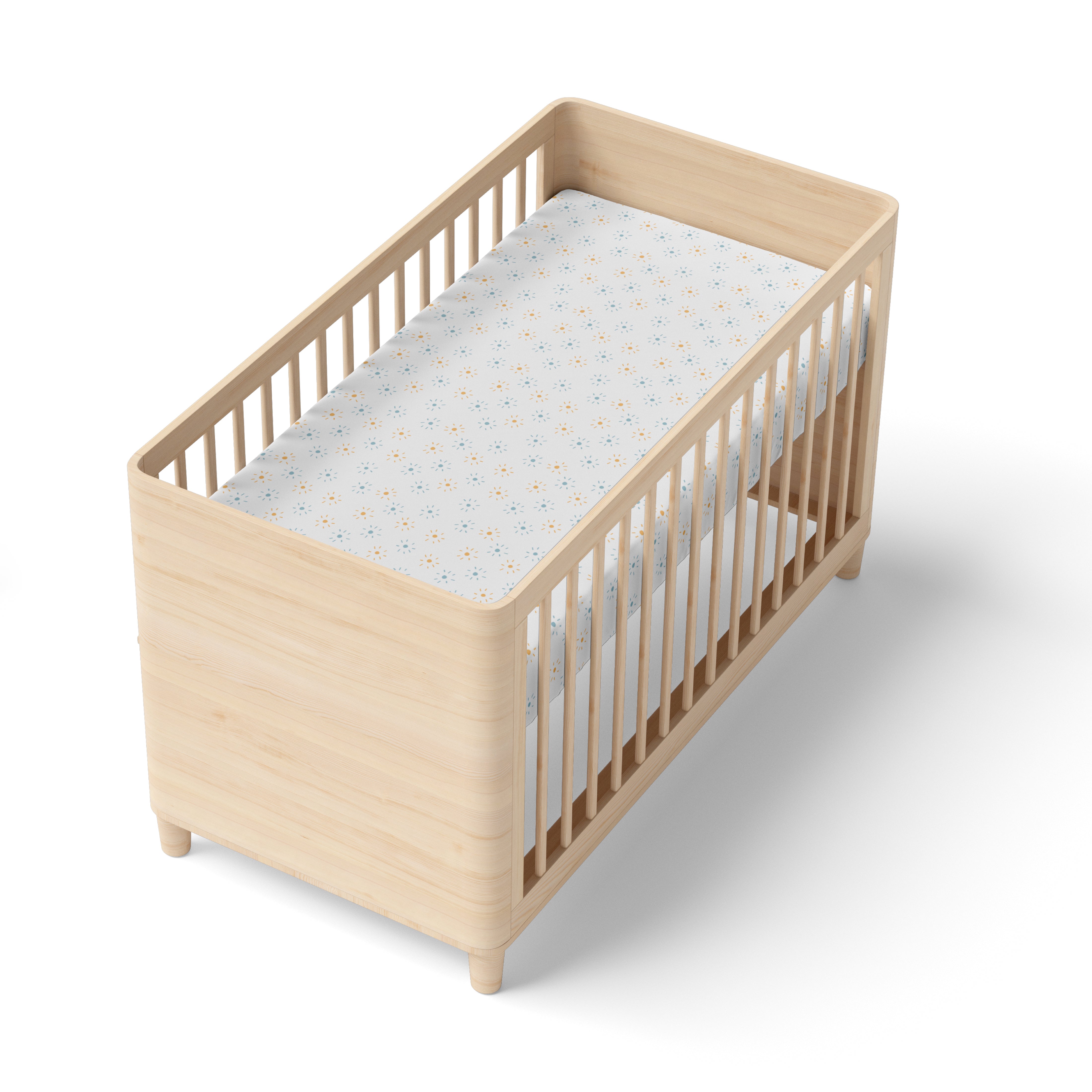 Baby Cot Fitted Sheets / 140 x 80 / Denim Sun