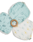 Pacifier Cloth With Wooden Ring / Aeroplane / Hot Air Balloon / Sun