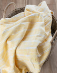 Three Layered Muslin Blanket / Mustard Aztec