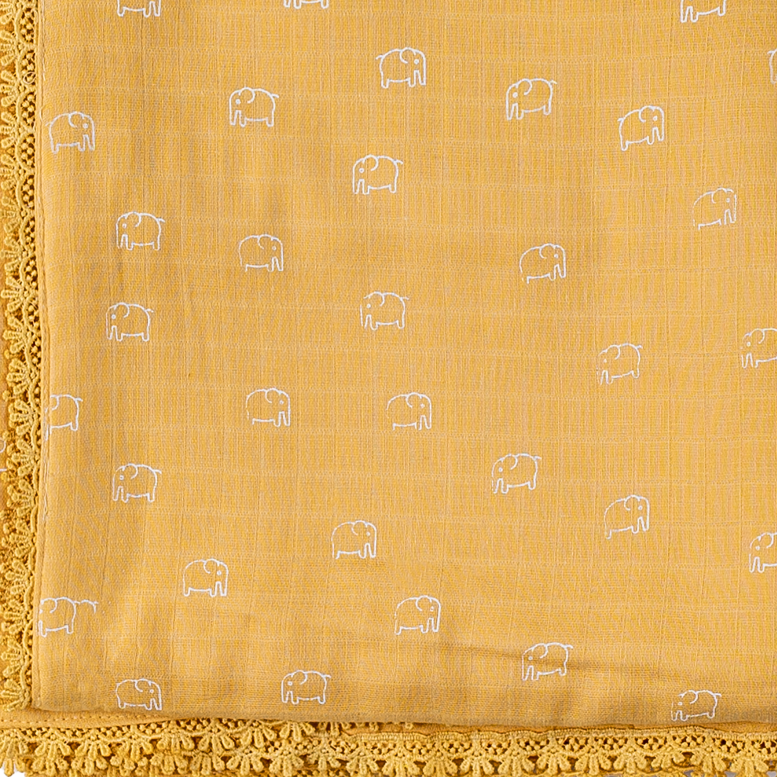 Three Layered Muslin Blanket / Mustard Elephant