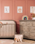 Wooden Cot With Headboard - Ash Grey