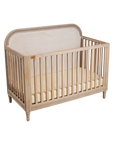 Wooden Cot With Headboard - Oat Finish