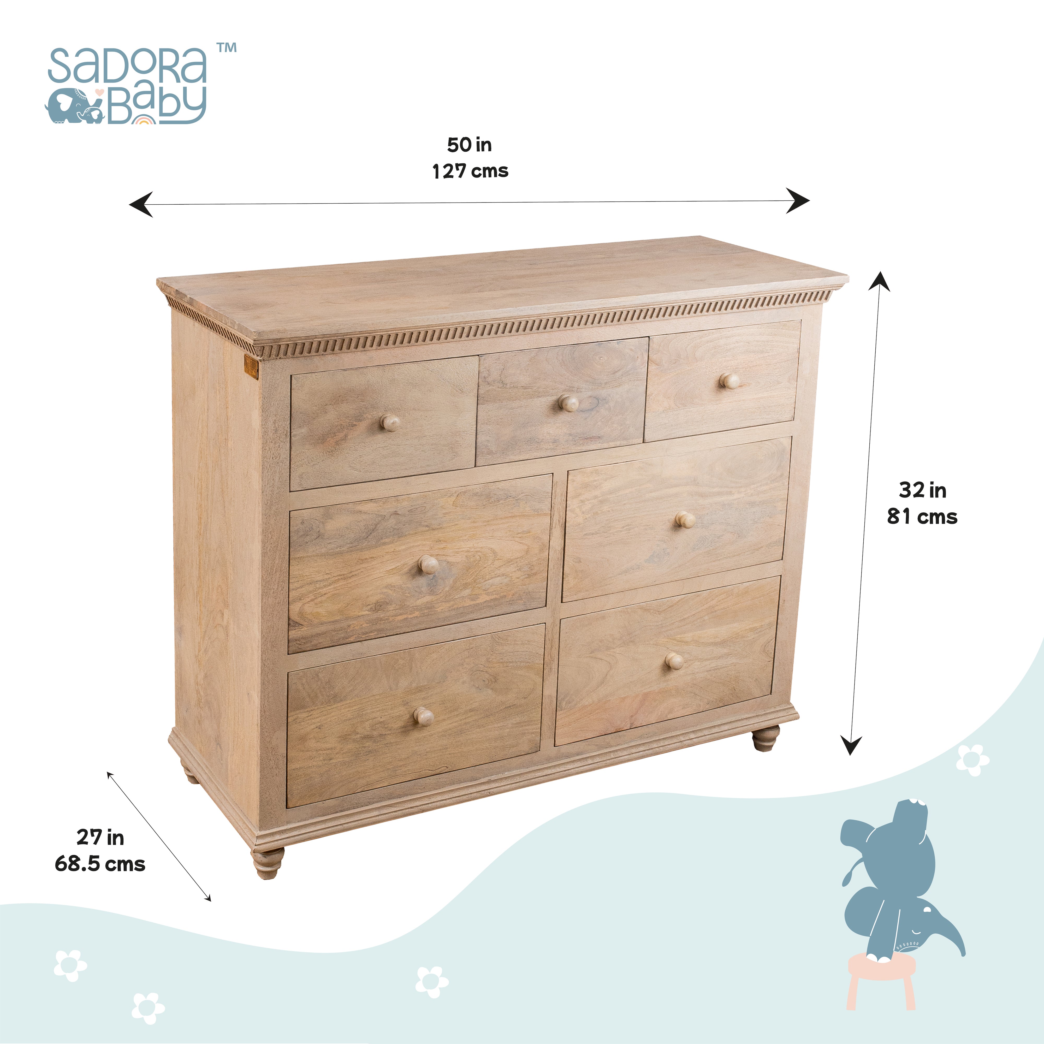 Chest of 7 Drawers - White Duco